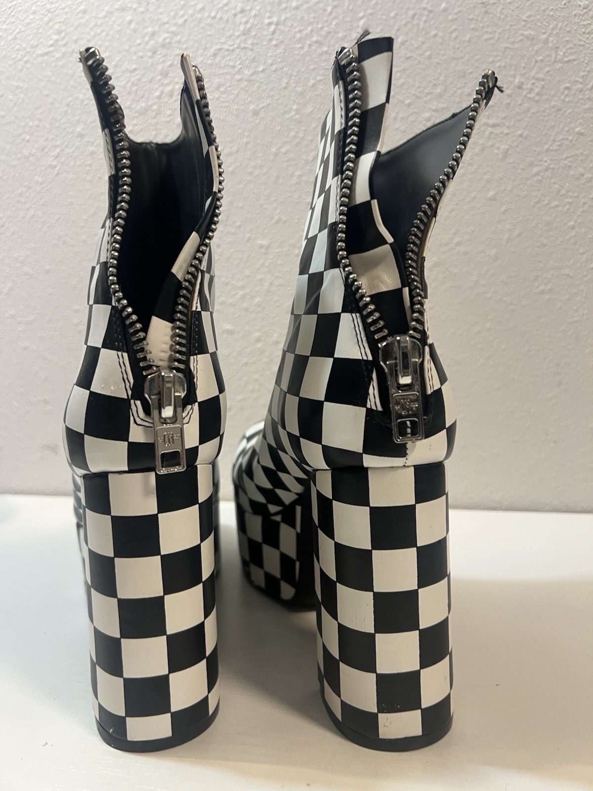 Current Mood Boots 9 Checkered Platform Ankle Boo… - image 3