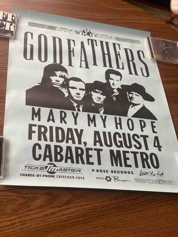 Godfathers 8/4/1989 Concert Poster Chicago Cabaret Metro  Mary My Hope