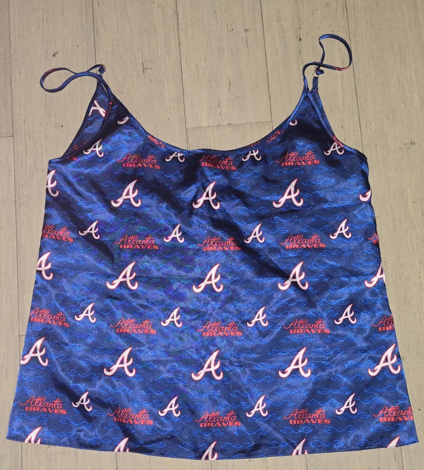 Atlanta Braves Concepts Sports Women’s Silky Satin Cami Top Size Medium  - Image 2 of 4
