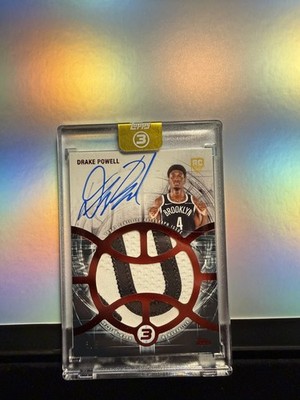 2025-26 Topps Three Drake Powell On Card Auto Relic Rookie 1/5