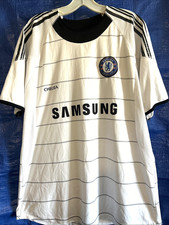 Large CHELSEA F.C. 2009 Sewn Shield Soccer Futbol Jersey Camisa Third Shirt Mens