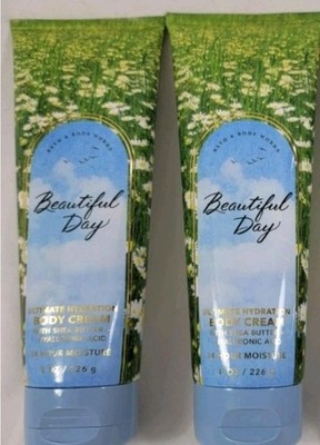 Bath & Body Works BEAUTIFUL DAY Shea Hydration Body Cream 8 oz Lot of 2~NEW RARE