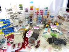 Huge Lot Craft Bead Findings Glass and more 8 1/2 pounds Jewelry making beads
