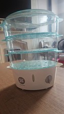 Russell Hobbs 3 Tier Electric Food Steamer 9L 800W Timer White/Blue 19270-56