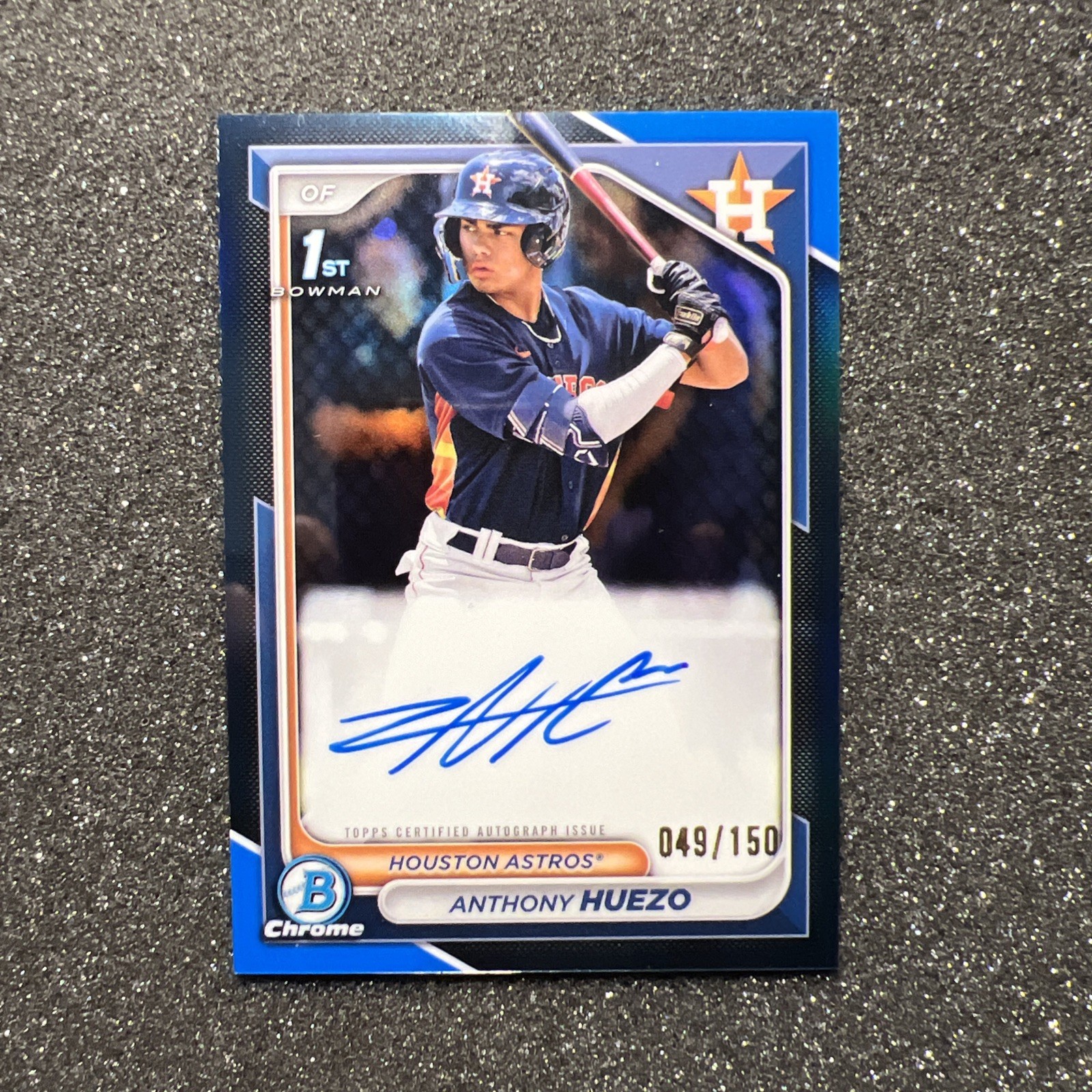 2024 Bowman Chrome ANTHONY HUEZO #CPA-AHU Rookie AUTO 049/150 BLUE REFRACTOR