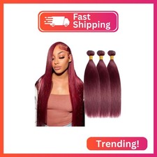 99J Burgundy Bundles Straight Bundles Human Hair 18 20 22 Inch 3 Bundles 50 Gra