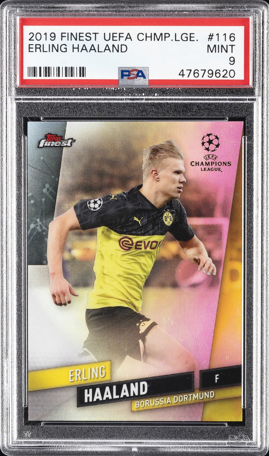 2019 FINEST CHAMPIONS LEAGUE #116 ERLING HAALAND PSA 9