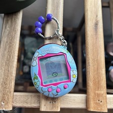 Tamagotchi Connection Light Blue Flowers Bandai 2004 Works Battery NOT Included