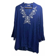 Altar’d State Womens Small Navy Dress Embroidered bohemian Boho beach resort