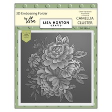 Lisa Horton Crafts Embossing Folder 6"X6" And Die-Camellia Cluster