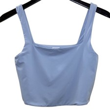 Garage Square Neck Crop Tank Top Baby Blue Size Small