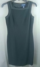 Ann taylor womens sheath dress 2P black lined knee length career business casual