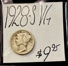 1928-S Mercury Silver Dime (VG) Very Good Condition! ENN Coins