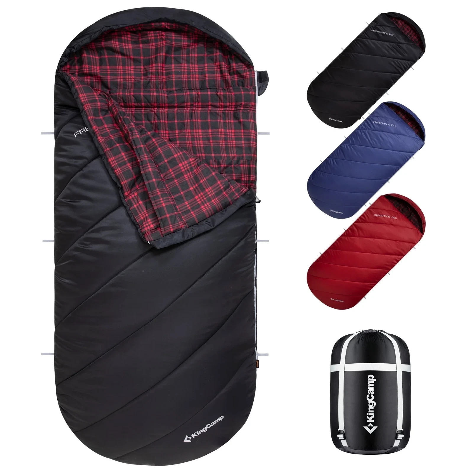 XL Cotton Flannel Sleeping Bags, Oversized Weatherproof 3-Season Sleep Bag with
