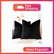 Pallene Faux Fur Plush Throw Pillow Covers 18x18 Set of 2, Luxury Soft Fluffy Co