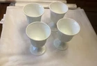 Set of 4 Vintage Indiana Glass Colony Harvest Grape White Milk Glass Goblets