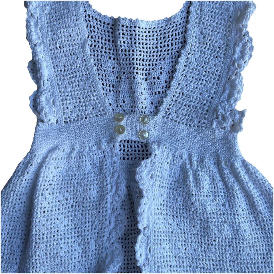 Top de ganchillo blanco hecho a mano vintage juvenil grande casa de campo núcleo hada envío gratuito Foto 3 de 3