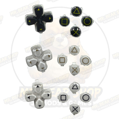 PS5 DualSense - White and Black Button Sets with Option & Share Buttons - USA