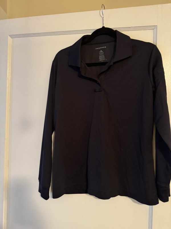 MEDIUM Navy Propper® Women's Uniform Polo - Long Sleeve, Quick Dry 