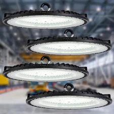 4 Pack Led High Bay Light 200W, 6500K UFO High Bay Led Shop Lights with 22000...