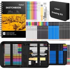 176PCS Art Supplies Sketching Kit with 100 Sheets 3-Color Sketch Book, Graphi...