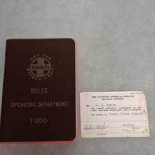 1966 Santa Fe Railway Rules Operating Department Book Employee Examination Card