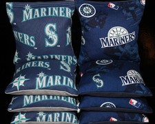 RARE SEATTLE MARINERS MLB 8 CORNHOLE BEAN BAGS BAGGOTOSS GAME Quality Handmade