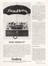 Tandberg - Reel Decks - Original Magazine Ad - 1966