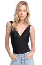 ASTR The Label 257505 Womens Austin Lace Bodysuit Top Black Size Medium