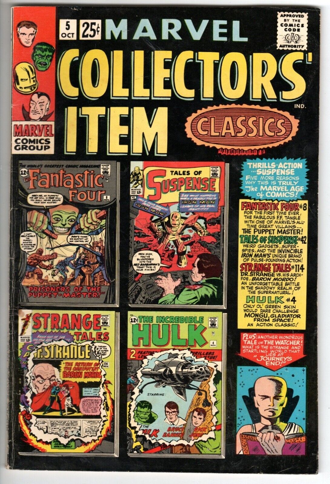 Marvel Collectors' Item Classics #5 - FF, Iron Man, Dr. Strange & Hulk, F- VF