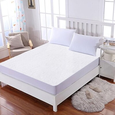 Waterproof Terry Mattress Protector 40cm Extra Deep Fitted Bed