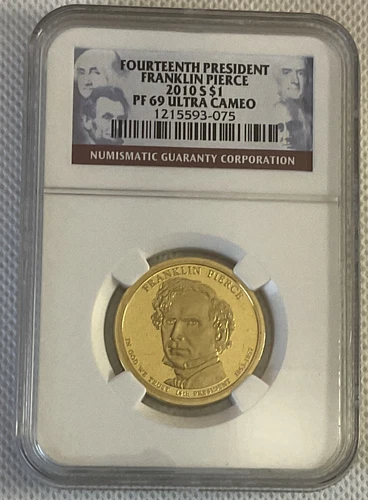 2010 S $1 NGC PF69 Ultra Cameo- Franklin Pierce 14th President