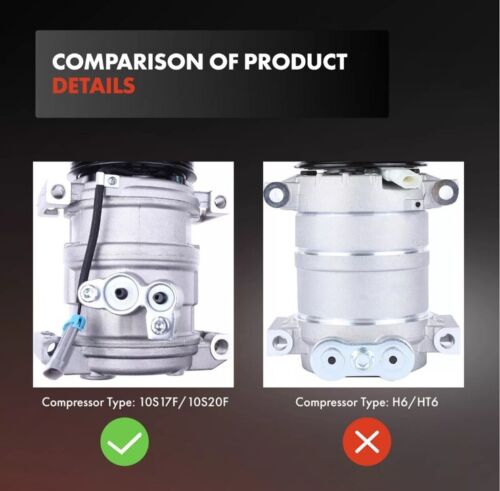 AC Compressor with Clutch for Chevy Silverado 1500 3500 GMC Sierra 1500 Cadillac - Foto 8 di 11