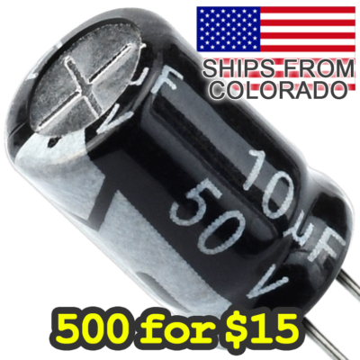 #ad 500 for $15 Electrolytic Capacitors 10uF 50V 100uF 50V $9.19