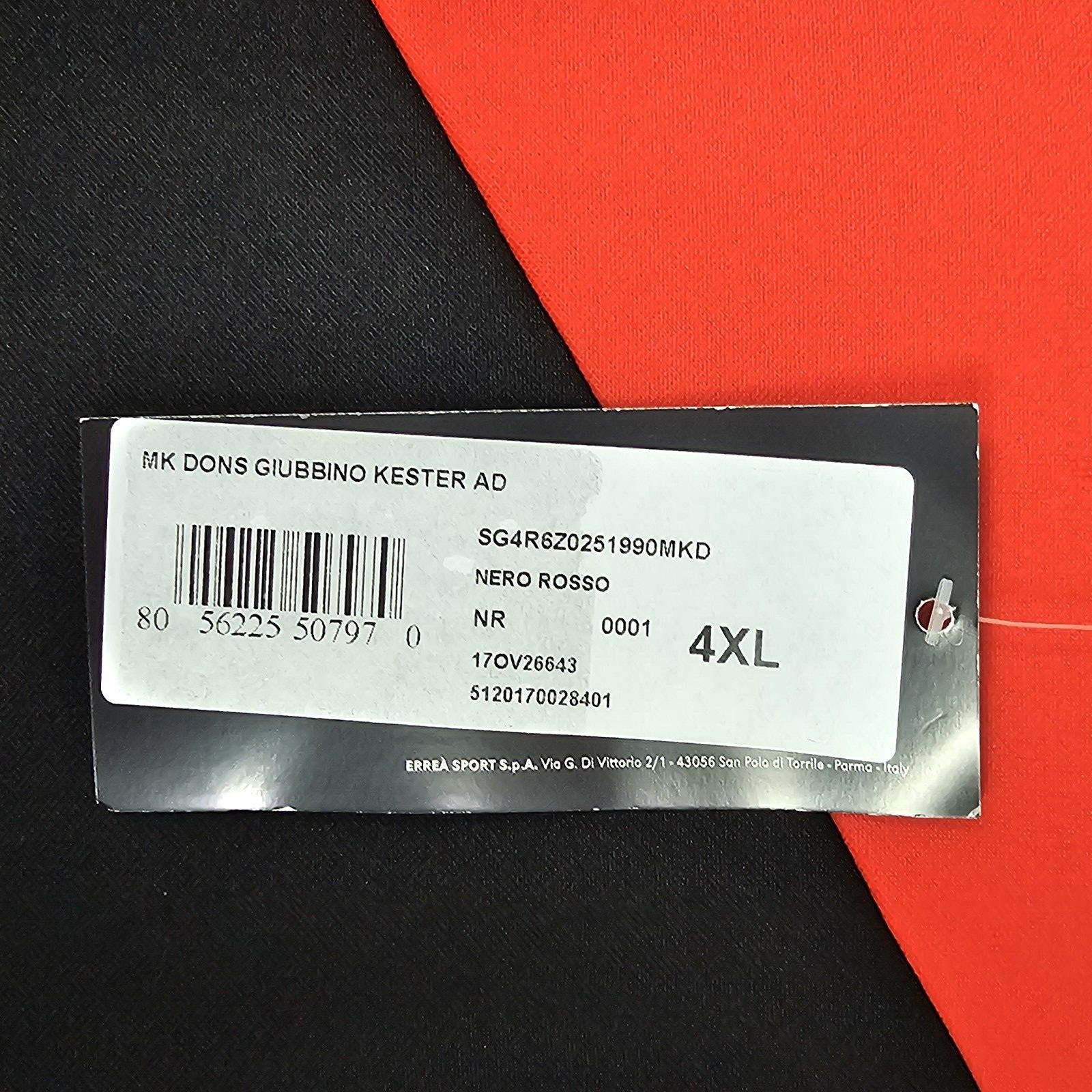 Milton Keynes MK Dons Sweatshirt Mens 4XL Black Soccer Training Errea Pullover