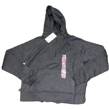 NWT Members Mark Womens Ribbed Half Zip Hoodie Heather Charcoal Grey Size Small