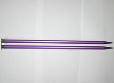 Boye Metal Pair of Knitting Needles Purple Color Size 15 13 3/4 in. Long