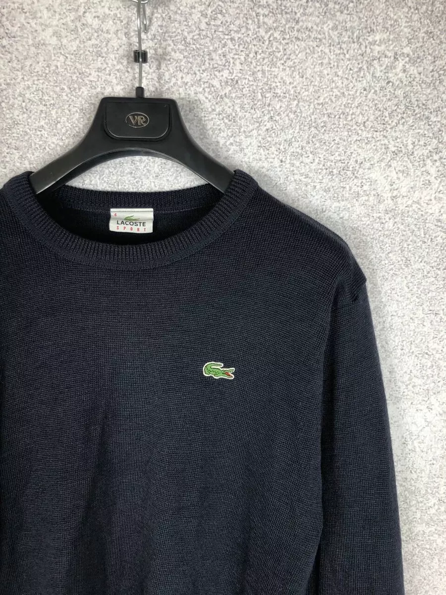 Men's Vintage Lacoste Woolmark Sweater Black Pullover Size M Medium | eBay