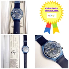 Swatch Chrono le Bleu SCN117 1996 Vintage Wristwatch Years 90 New Rare