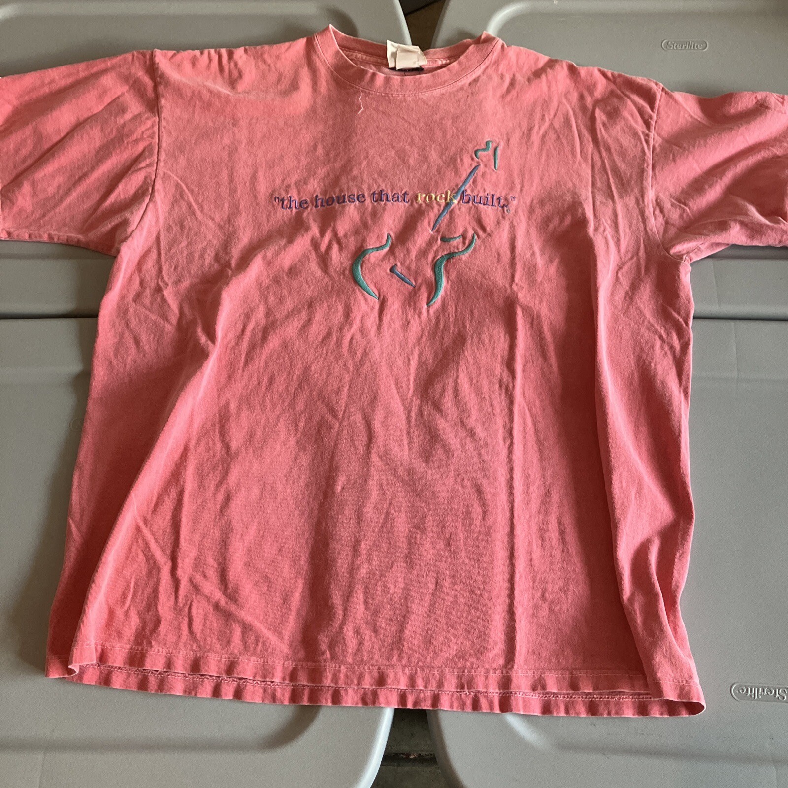 FILA T shirt vintage The Ho That Rock Built rosa taglia XL Oarsman USA Cleveland HOF