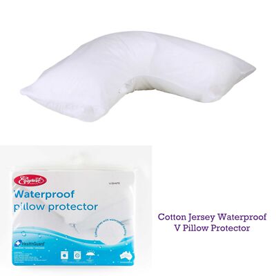 Cotton Jersey Waterproof V Shaped / Tri / Boomerang Pillow Protector by Easyrest