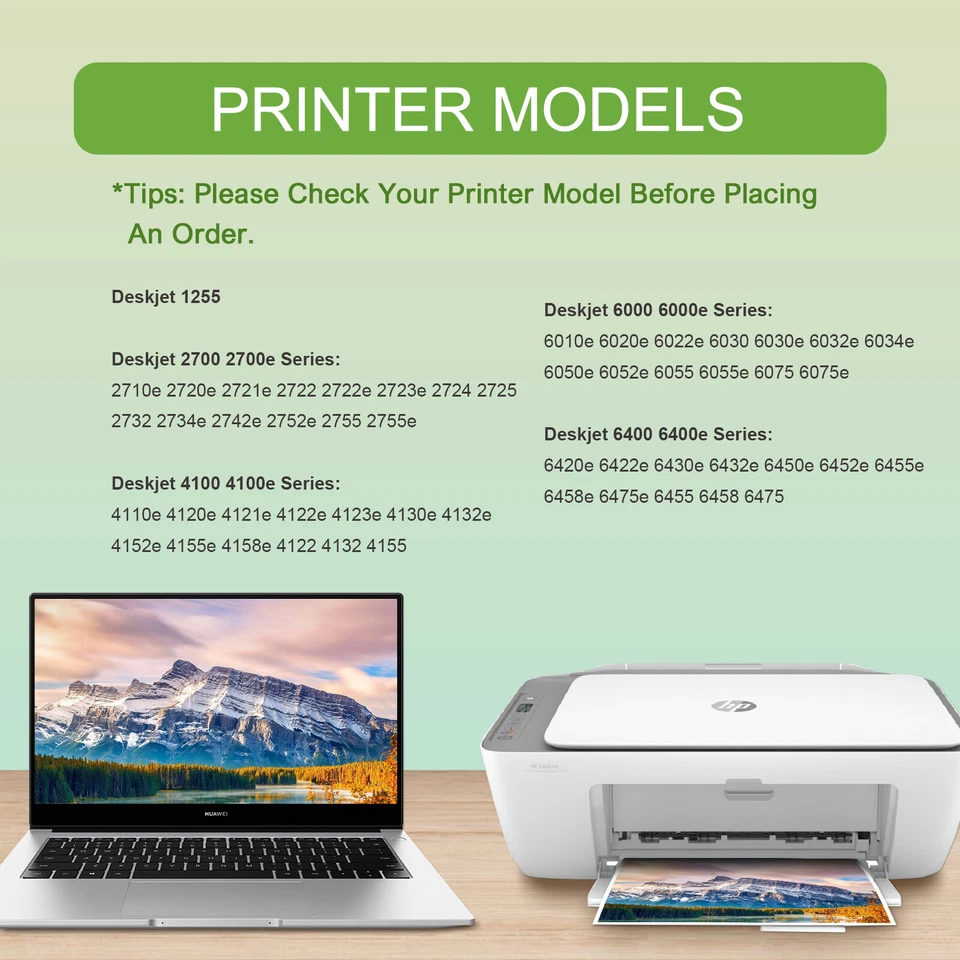 Cartucho de tinta 67XL para HP 67 Ink Deskjet 2700e 2752e 2755e 4155e Envy 6055e 6455 Foto 3 de 4