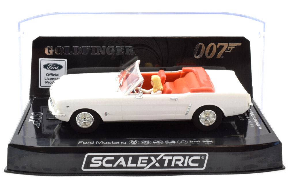 Scalextric James Bond Goldfinger Ford Mustang DPR W/ Lights 1/32 Slot Car C4404