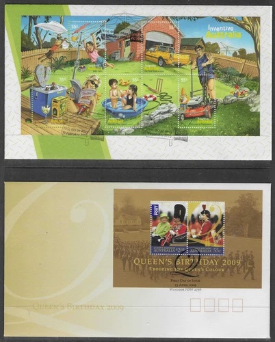 AUSTRALIA 2009 MINIATURE SHEET FIRST DAY COVERS. (7 DIFFERENT)     (B165)