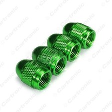 Metallic GREEN Metal Steel Dust Valve Wheel Tyre Caps (DC4) fits Classic (N)