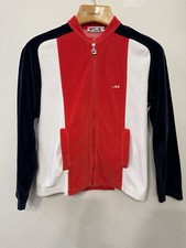 VTG 80s FILA Velour Track Suit Jacket SZ USA 38 Sportswear Streetwear Italy Made