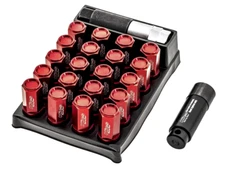 Project Kics 53mm Closed-End Leggdura Racing Shell Type Lug Nuts - 12x1.5 Red (1