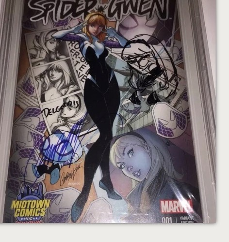 SPIDER-GWEN #1 J.SCOTT CAMPBELL VARIANTE DE COLOR CBCS 9.8 SS FIRMADO Y ESBOZADO - Imagen 12 de 12