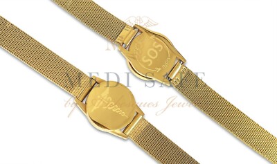 ORIGINAL MEDI SAFE HERREN SOS ARMBAND MEDIZINISCHER ALARM/EDELSTAHL/GOLD TALISMAN
