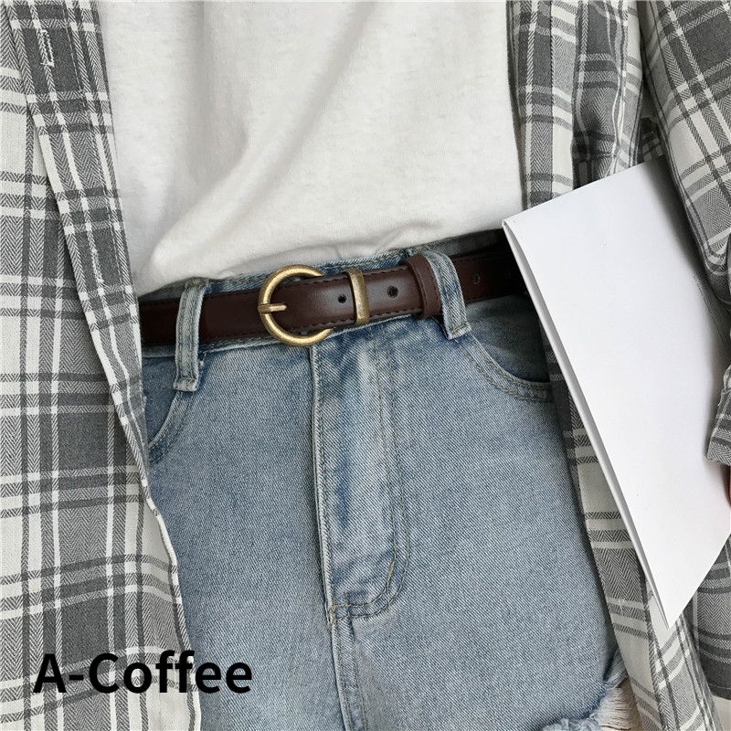 Women Retro Metal Buckle PU Leather Waist Belt for Jeans  display picture 1